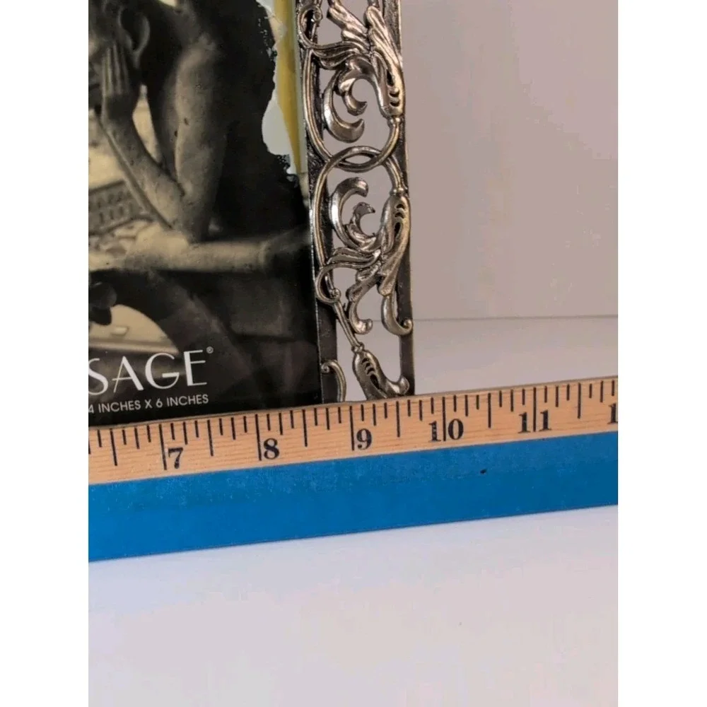 Sage Brand Ornate Baroque Picture Frame Pewter Holds Two‎ 4